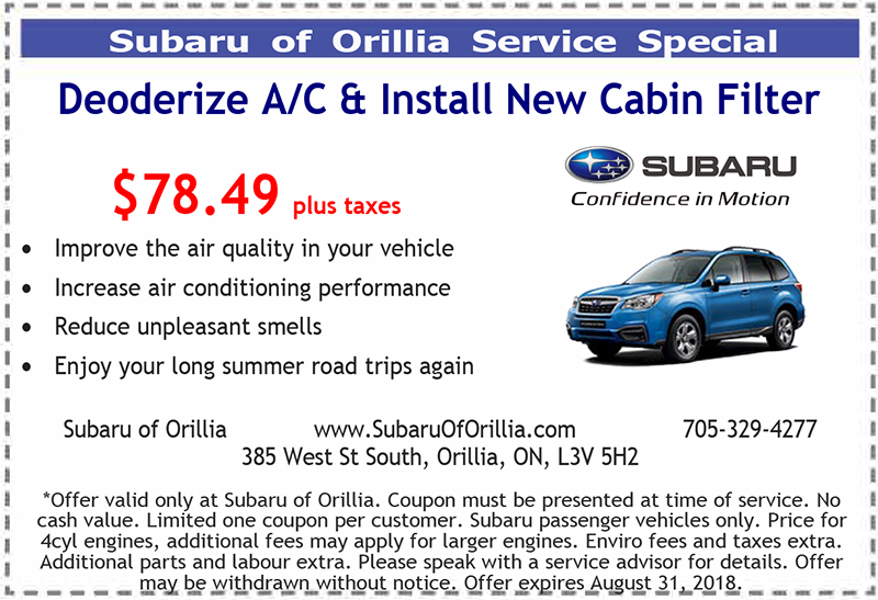 Deoderize A/C & Install New Cabin Filter Deoderize A/C & Install New Cabin Filter